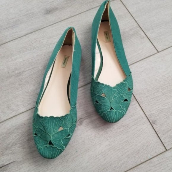 Kimchi Blue Green Slip On Flats - Picture 1 of 8
